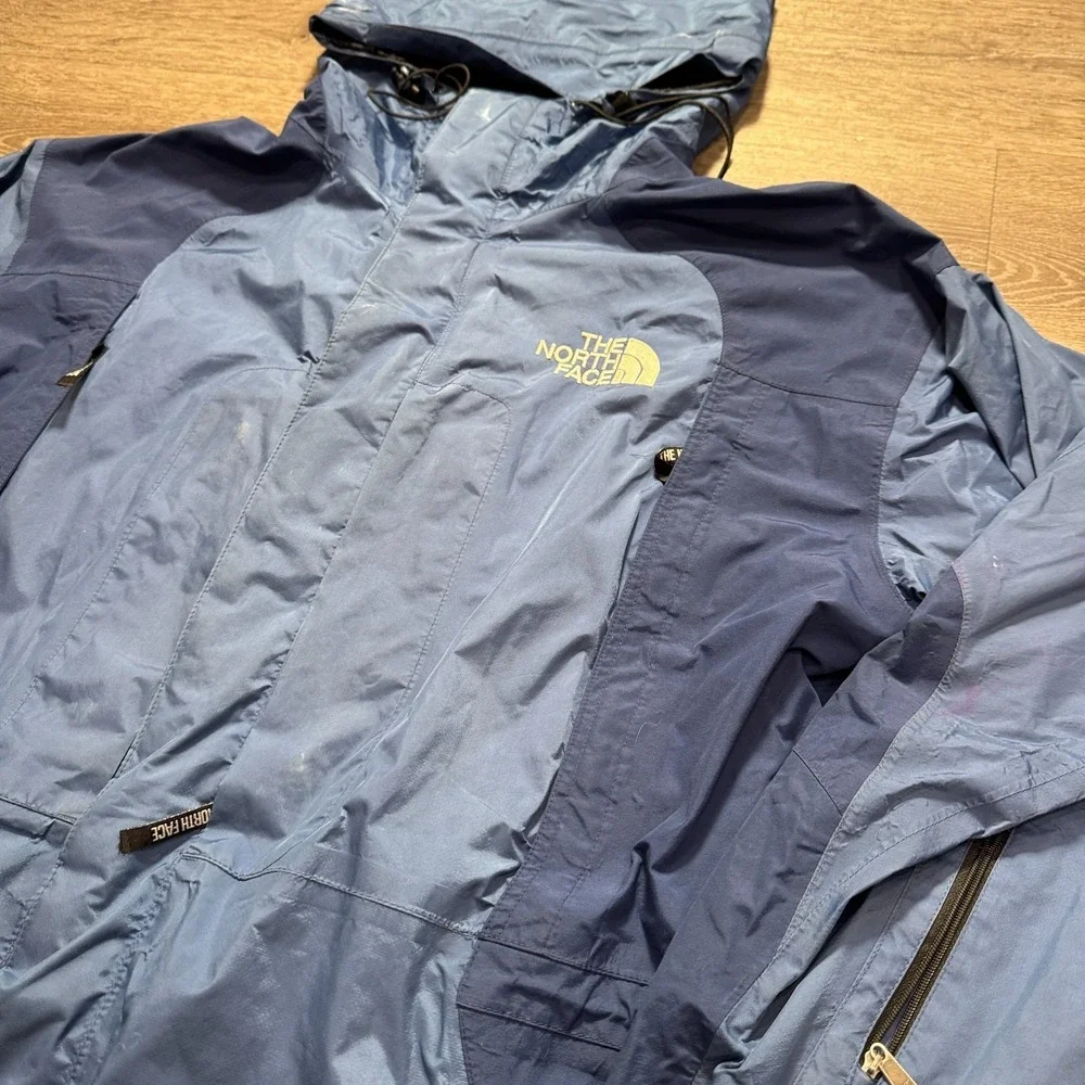 The North Face Jacket Mens XL Blue Gore-Tex Shell Hooded Zip Vintage Gorpcore